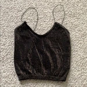 FREE PEOPLE SPARKLY CROPPED CAMI